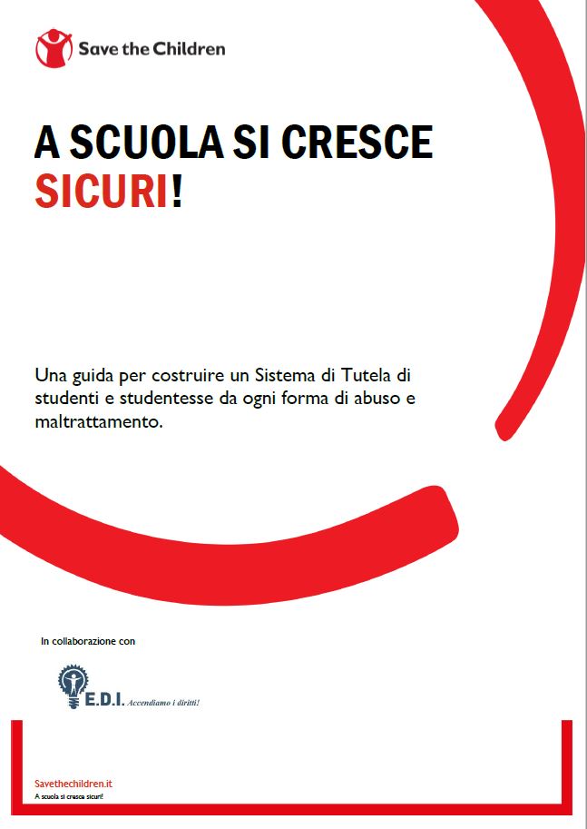 Copertina della guida "A scuola si cresce sicuri!".